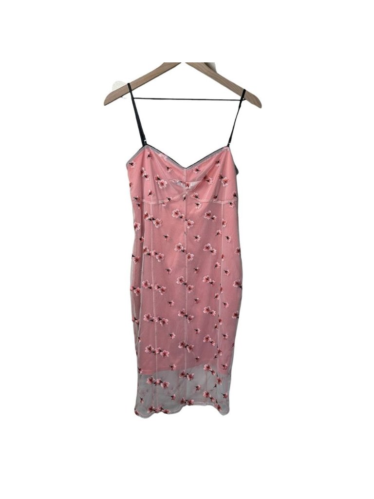 Vtg Guess Womens Large Embroidered Mesh Tank Sweetheart Dress Y2k Sexy Lingerie
